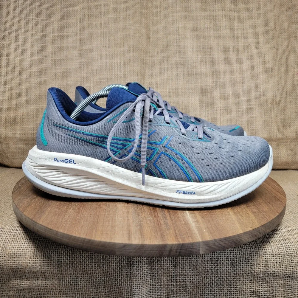 ASICS Gel Cumulus 26 Running Shoes PureGEL FF Blast Plus Gray Blue Men's 11.5